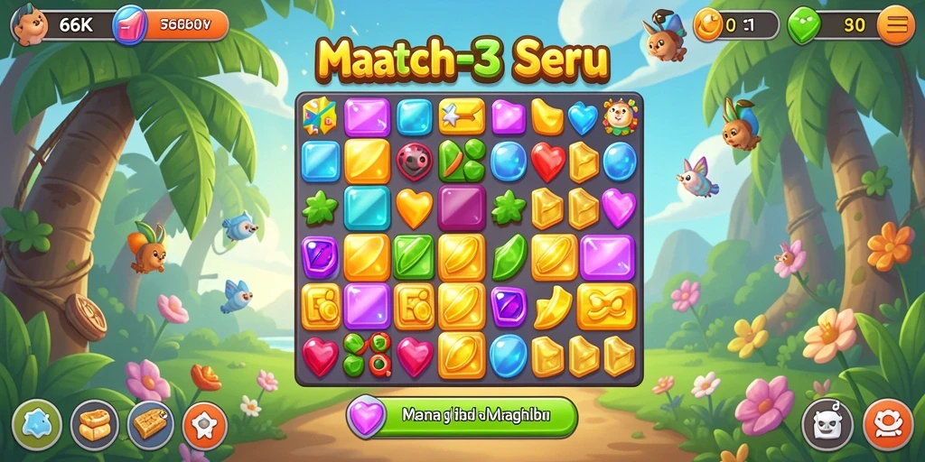 Tampilan menarik gameplay 66K yang seru dan penuh warna.