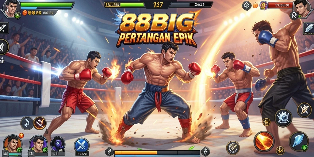 Tampilan gameplay menarik dari 88BIG dengan aksi pertarungan yang intens.