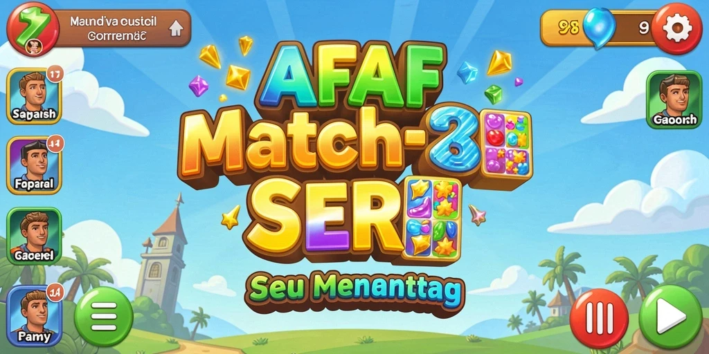 Tampilan gameplay AFAF dengan tantangan Match-3 yang seru.