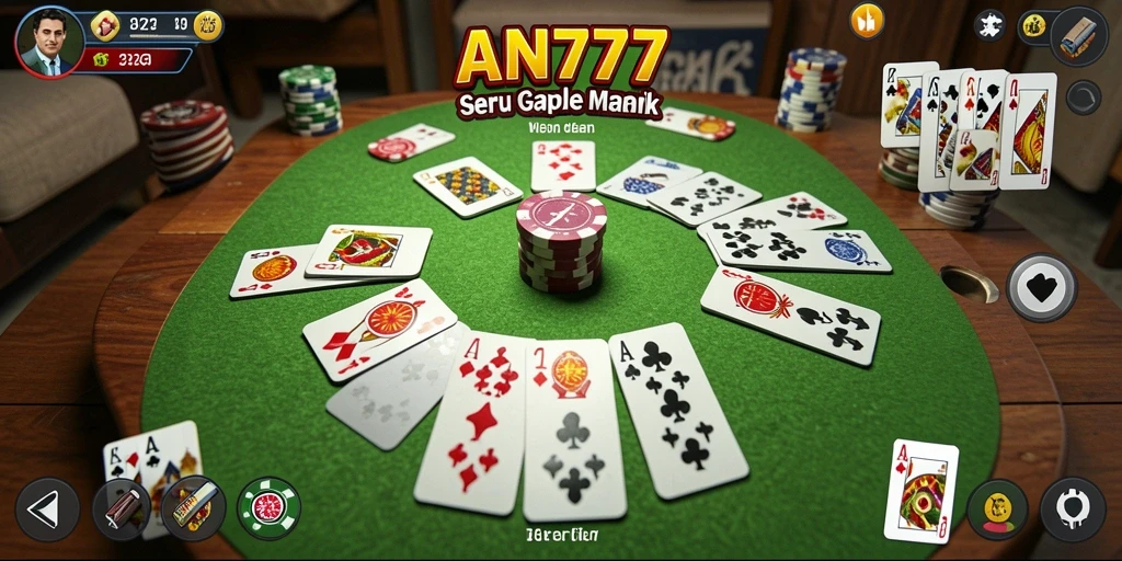 Tampilan gameplay Gaple yang menarik dan realistis di AN777.