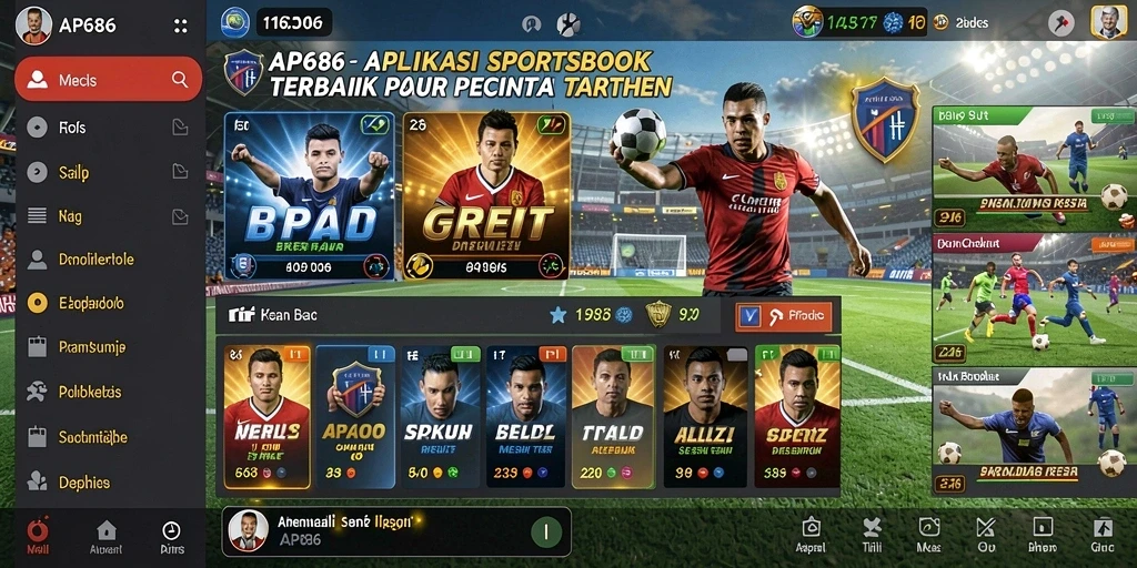 Screenshot utama AP686 menampilkan fitur taruhan langsung yang menarik.