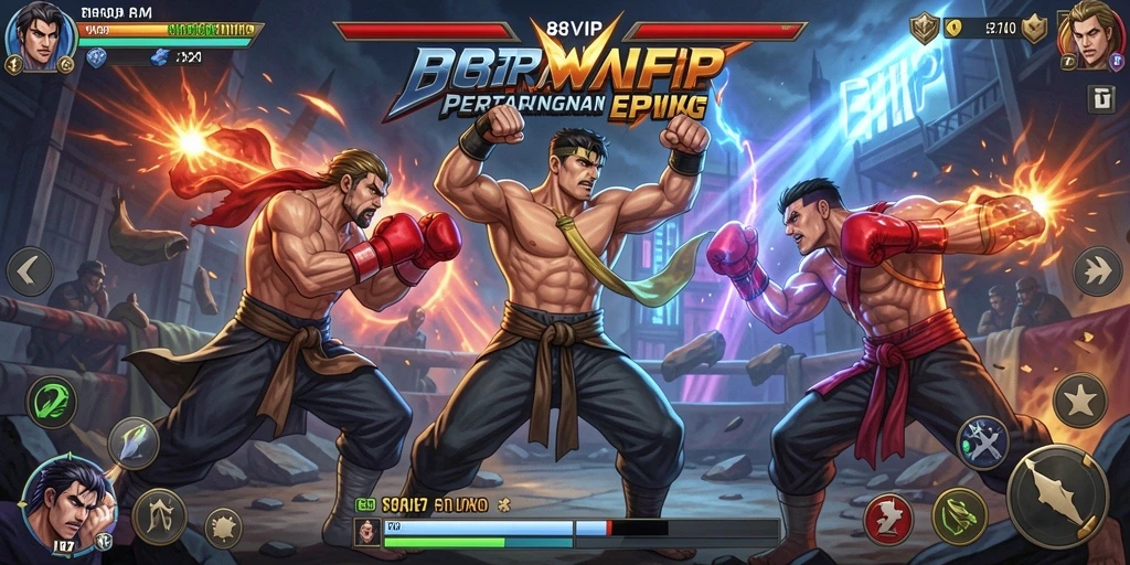Screenshot B8VIP menampilkan aksi pertarungan yang mendebarkan dan visual yang memukau.