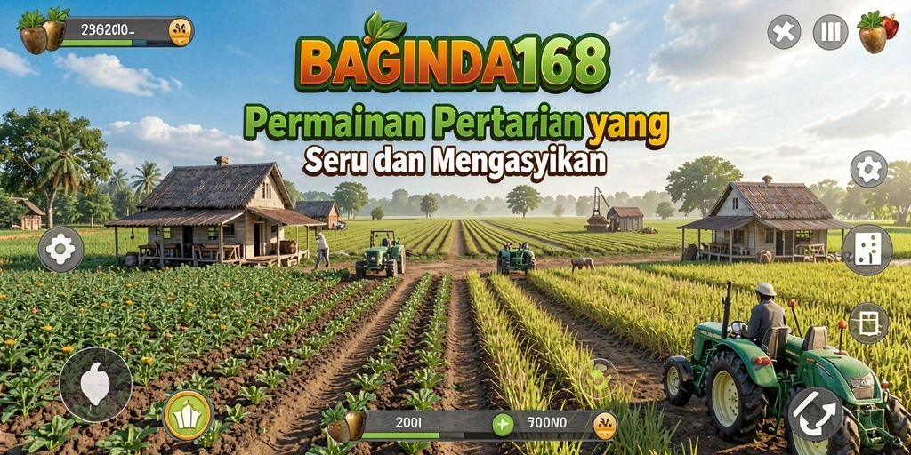 Screenshot gameplay BAGINDA168 yang menunjukkan aktivitas bertani.