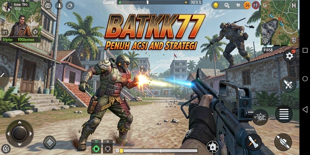 Tampilan gameplay seru BATIK77 dalam aksi TPS.