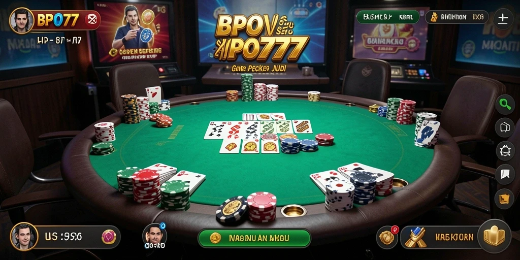 Tampilan gameplay Poker yang mendebarkan di BPO777.