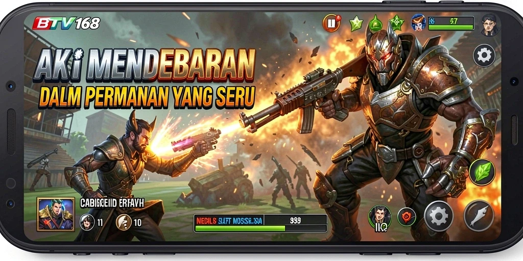Tampilan aksi seru dan mendebarkan dalam gameplay BTV168.