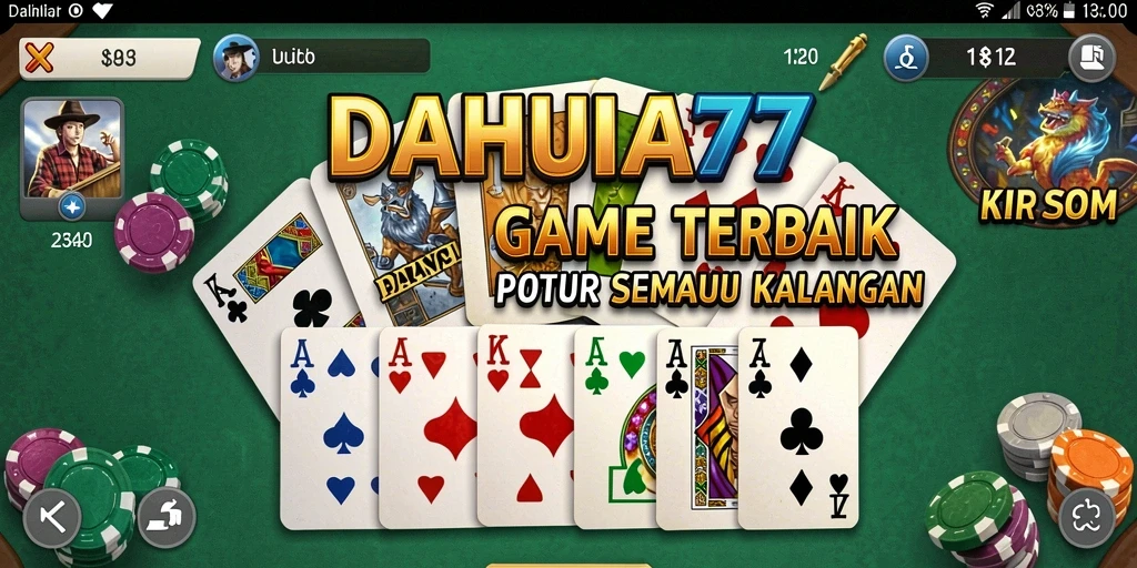 Tampilan gameplay seru dari permainan Gaple DAHLIA77.