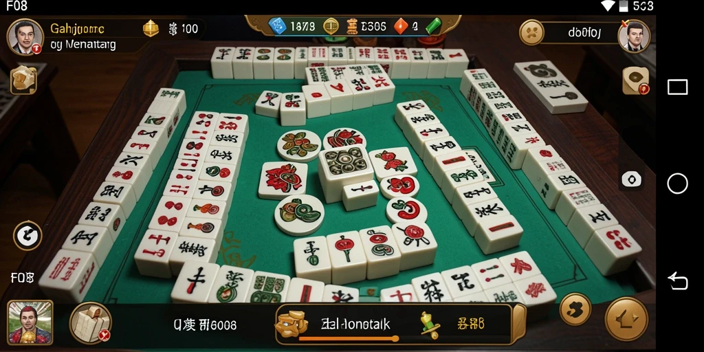 Screenshot gameplay F08 menampilkan momen mendebarkan Mahjong.