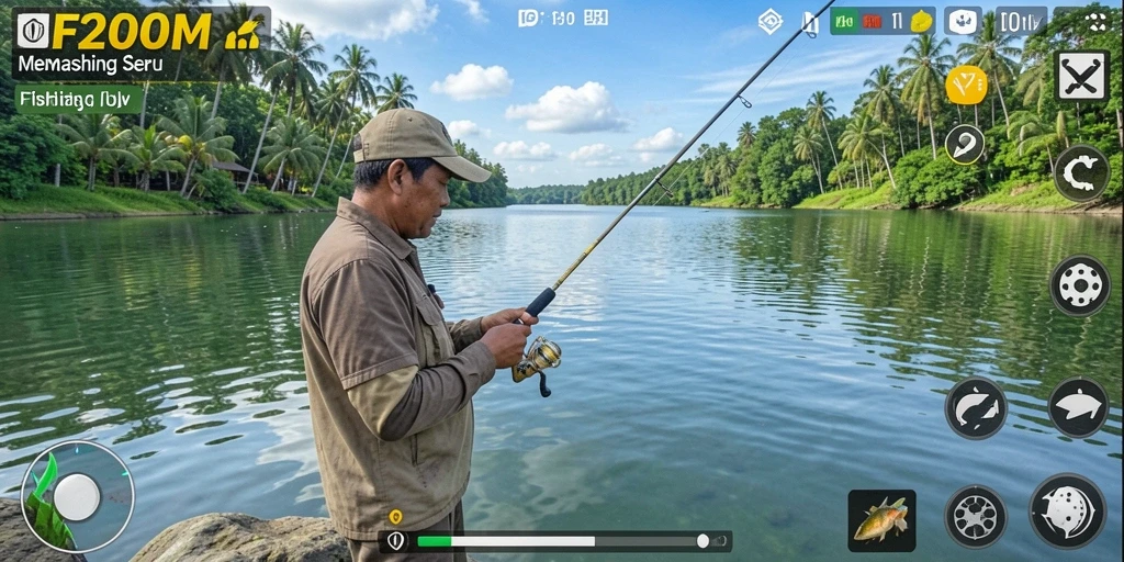 Tangkapan ikan yang menegangkan dalam gameplay F200M.