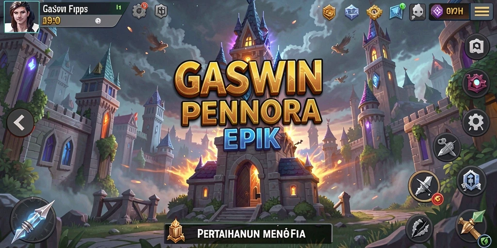 Gameplay seru GASWIN dalam melindungi menara dari serangan musuh.