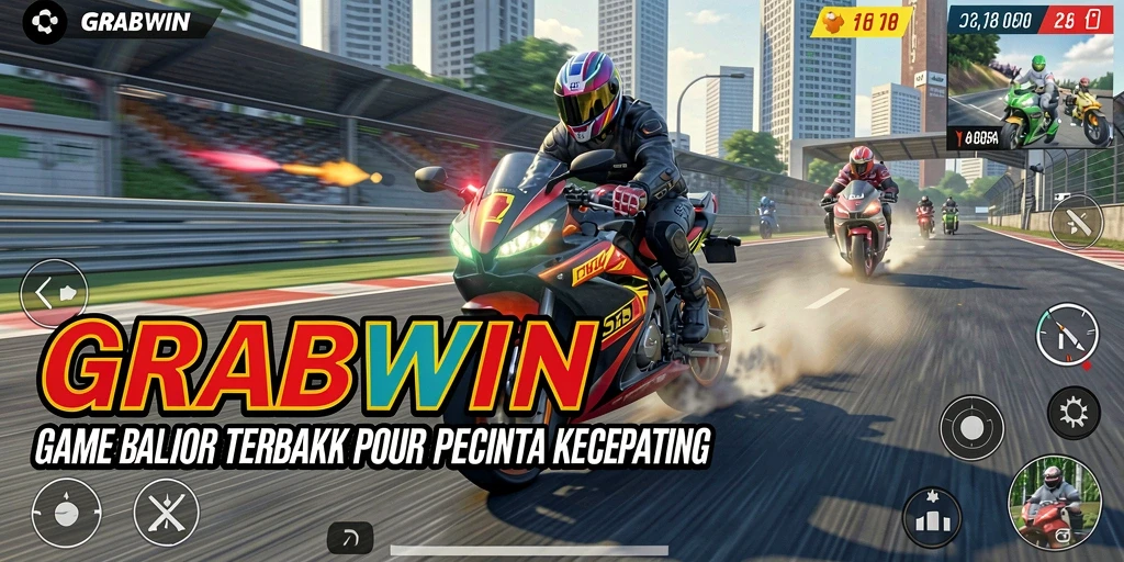 Tampilan mengesankan dari gameplay balap motor di GRABWIN.