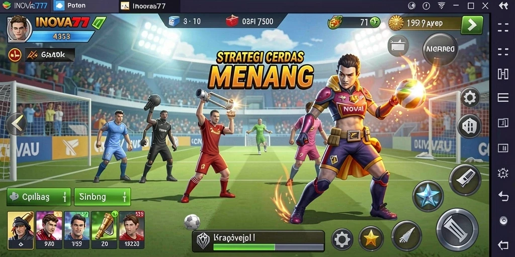 Tangkapan layar dari gameplay INOVA77 yang menunjukkan strategi yang mendebarkan.