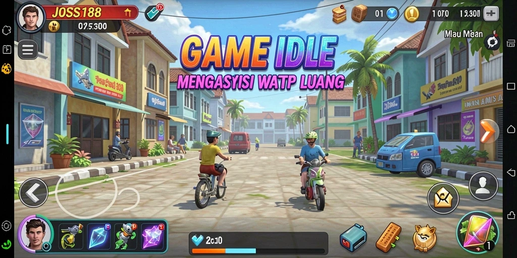 Tangkapan layar gameplay JOSS188 yang menarik dengan karakter dan sumber daya.