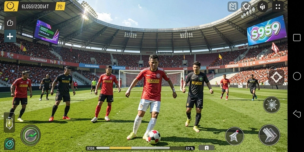 Gameplay S9S9 yang menegangkan dalam pertandingan sepak bola.