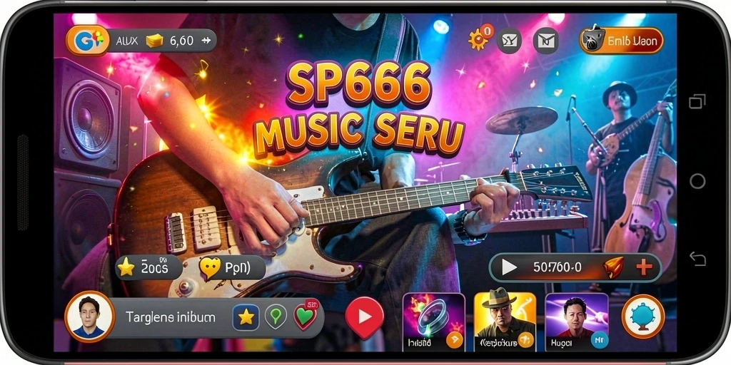 Tampilan gameplay SP666 yang menampilkan keseruan bermain musik.