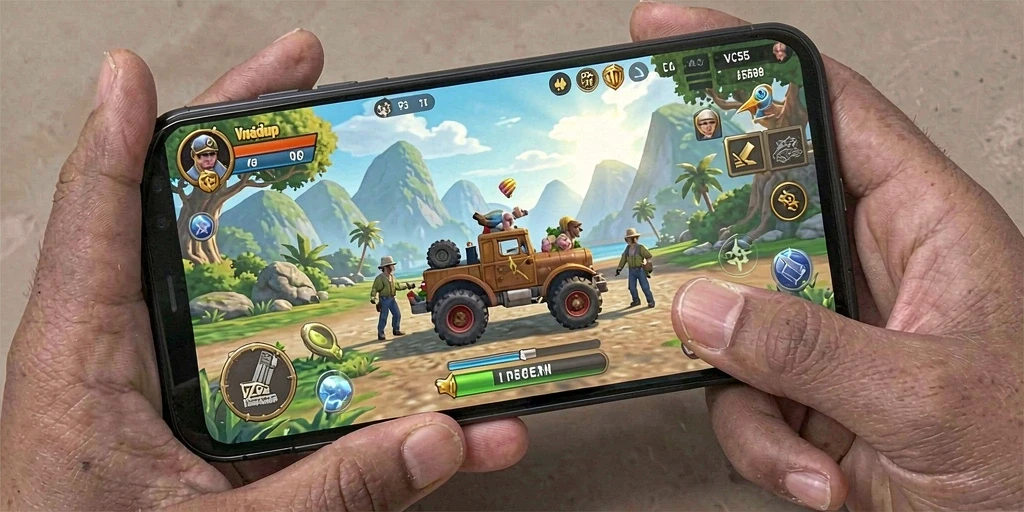 Screenshot gameplay VC55 dengan lingkungan dan karakter yang interaktif.
