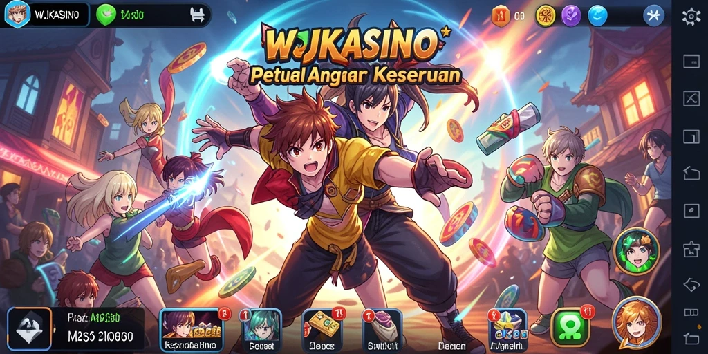 Screenshot dari gameplay seru WJKASINO dengan aksi karakter Anime.