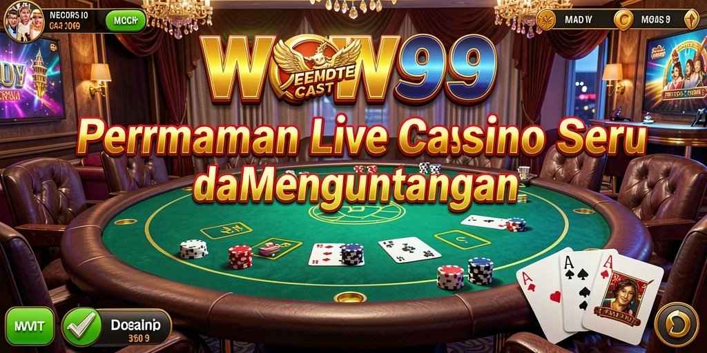 Tampilan gameplay Live Casino WOW99 yang mendebarkan dan interaktif.